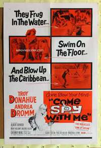 h179 COME SPY WITH ME one-sheet movie poster '67 Troy Donahue spy spoof!
