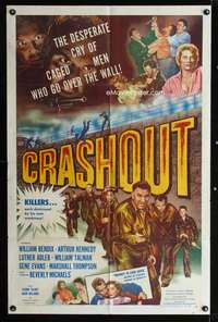 h183 CRASHOUT one-sheet movie poster '54 William Bendix, Arthur Kennedy