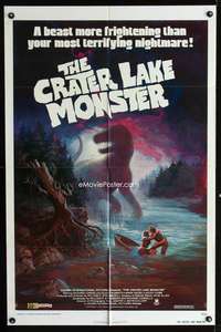 h184 CRATER LAKE MONSTER one-sheet movie poster '77 cool dinosaur artwork!