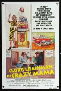 h185 CRAZY MAMA one-sheet movie poster '75 Jonathan Demme, Cloris Leachman