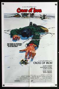 h194 CROSS OF IRON one-sheet movie poster '77 Sam Peckinpah, Tanenbaum art!