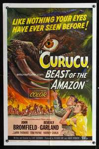 h202 CURUCU BEAST OF THE AMAZON one-sheet movie poster '56 Universal horror