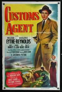 h203 CUSTOMS AGENT one-sheet movie poster '50 Treasury agent William Eythe!