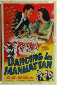h206 DANCING IN MANHATTAN one-sheet movie poster '44 Ann Savage in NYC!