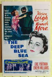 h212 DEEP BLUE SEA one-sheet movie poster '55 Vivien Leigh, English!