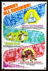 h218 DISNEY ALL SUMMER one-sheet movie poster '78 triple bill, Jungle Book!