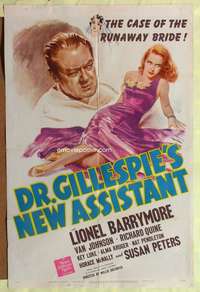 h221 DR. GILLESPIE'S NEW ASSISTANT one-sheet movie poster '42 Susan Peters