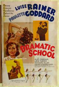 h222 DRAMATIC SCHOOL style D one-sheet movie poster '38 great artwork!