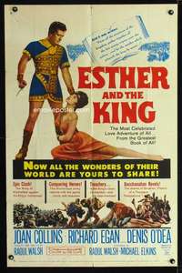 h228 ESTHER & THE KING one-sheet movie poster '60 Joan Collins, Mario Bava