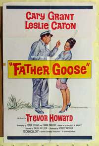 h232 FATHER GOOSE one-sheet movie poster '65 Cary Grant, Leslie Caron