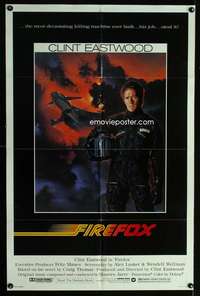 h234 FIREFOX one-sheet movie poster '82 Clint Eastwood, cool de Mar art!