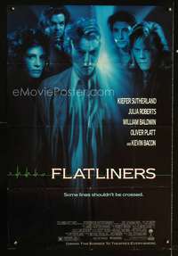 h236 FLATLINERS advance one-sheet movie poster '90 Sutherland, Julia Roberts