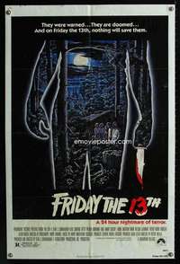 h245 FRIDAY THE 13th one-sheet movie poster '80 Ebel art, horror classic!