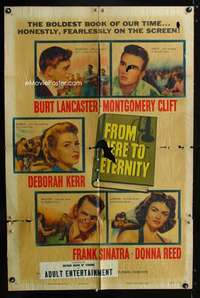 h248 FROM HERE TO ETERNITY one-sheet movie poster '53 Burt Lancaster