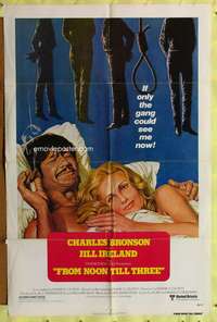 h249 FROM NOON TILL THREE one-sheet movie poster '76 Charles Bronson