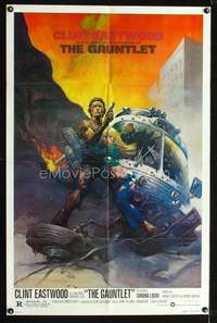 h255 GAUNTLET one-sheet movie poster '77 Eastwood, Frank Frazetta art!