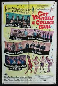 h258 GET YOURSELF A COLLEGE GIRL one-sheet movie poster '64 rock & roll!