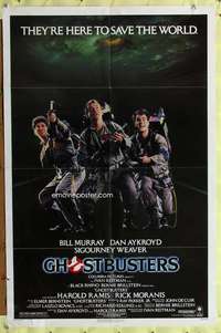 h259 GHOSTBUSTERS one-sheet movie poster '84 Bill Murray, Aykroyd, Ramis