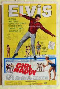 h261 GIRL HAPPY one-sheet movie poster '65 Elvis Presley, rock & roll!