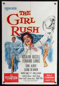 h263 GIRL RUSH one-sheet movie poster '55 Rosalind Russell in Las Vegas!