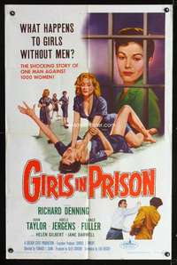 h264 GIRLS IN PRISON one-sheet movie poster '56 classic bad girl image!