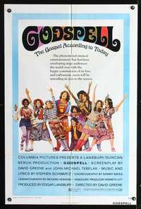 h271 GODSPELL one-sheet movie poster '73 classic religious musical!