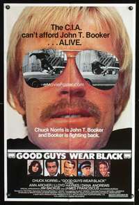 h280 GOOD GUYS WEAR BLACK one-sheet movie poster '77 tough Chuck Norris!
