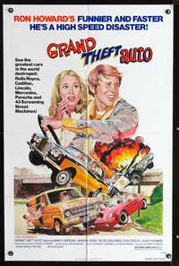 h288 GRAND THEFT AUTO one-sheet movie poster '77 Ron Howard, Roger Corman