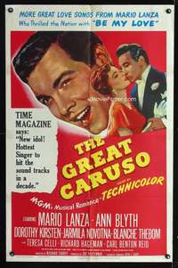 h291 GREAT CARUSO one-sheet movie poster '51 Mario Lanza, Ann Blyth
