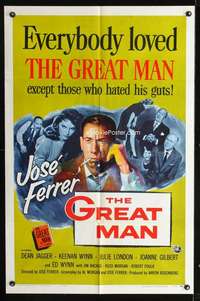 h293 GREAT MAN one-sheet movie poster '57 Jose Ferrer, Julie London