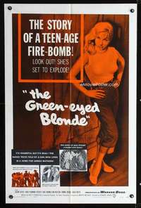 h301 GREEN-EYED BLONDE one-sheet movie poster '57 sexy smoking bad girl!