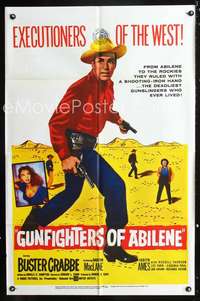 h306 GUNFIGHTERS OF ABILENE one-sheet movie poster '59 Buster Crabbe