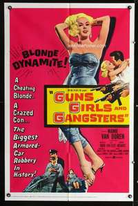 h309 GUNS, GIRLS & GANGSTERS one-sheet movie poster '59 bad Mamie Van Doren