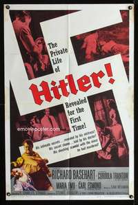 h332 HITLER one-sheet movie poster '62 Richard Basehart in title role!