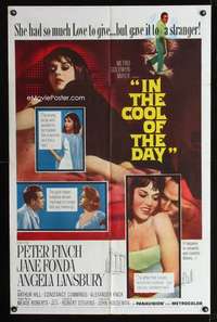 h347 IN THE COOL OF THE DAY one-sheet movie poster '63 sexy Jane Fonda!