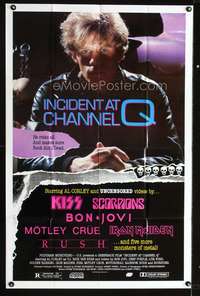 h349 INCIDENT AT CHANNEL Q one-sheet movie poster '86 heavy metal music!