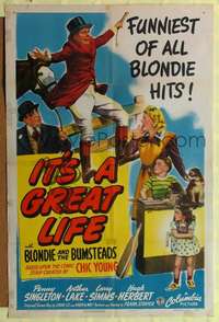 h351 IT'S A GREAT LIFE one-sheet movie poster '43 Singleton as Blondie!