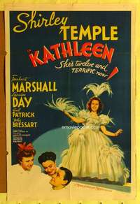 h359 KATHLEEN one-sheet movie poster '41 elegant Shirley Temple, Marshall