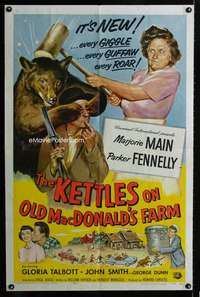 h362 KETTLES ON OLD MacDONALD'S FARM one-sheet movie poster '57 Main