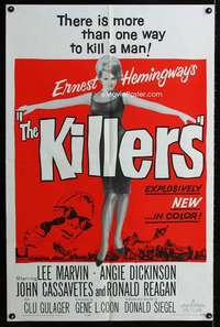 h368 KILLERS one-sheet movie poster '64 Cassavetes, sexy Angie Dickinson!