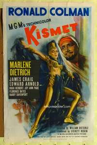 h370 KISMET style C one-sheet movie poster '44 sexy art of Marlene Dietrich