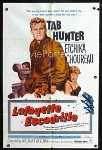 h375 LAFAYETTE ESCADRILLE one-sheet movie poster '58 Tab Hunter, WWI