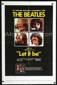 h382 LET IT BE one-sheet movie poster '70 Beatles,John,Paul,Ringo,George