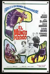 h401 LOST WORLD Spanish/U.S. one-sheet movie poster '60 Rennie, cool dinosaur!