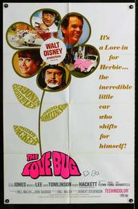 h403 LOVE BUG one-sheet movie poster '69 Disney,Volkswagen Beetle Herbie!
