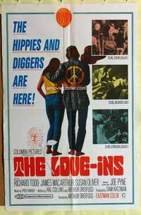 h404 LOVE-INS one-sheet movie poster '67 hippies & diggers, sex & drugs!