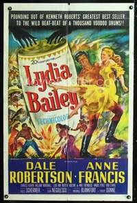 h410 LYDIA BAILEY one-sheet movie poster '52 Dale Robertson, Anne Francis