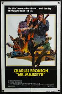 h491 MR. MAJESTYK style B one-sheet movie poster '74 Bronson, Elmore Leonard