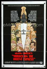 h494 MURDER ON THE ORIENT EXPRESS one-sheet movie poster '74 Amsel art!