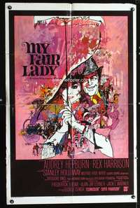 h497 MY FAIR LADY int'l one-sheet movie poster '64 Audrey Hepburn,Peak art